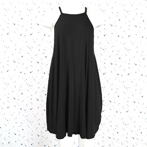 Sleeveless Dropped Armhole Swing Dress Black - Picture 2 of 9